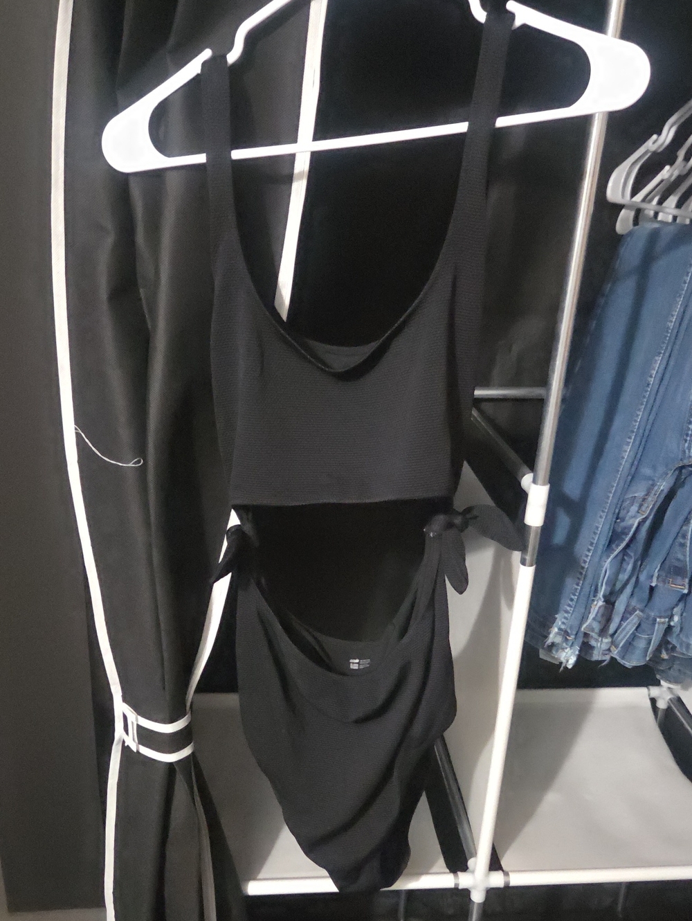 aerie Black Tie-Side One-Piece Swimsuit